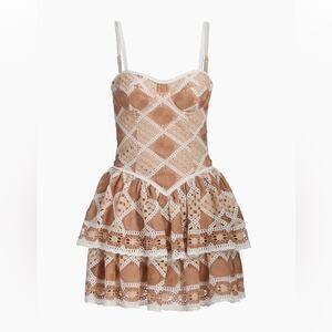 PatBO Bossa Crochet Tiered Minidress